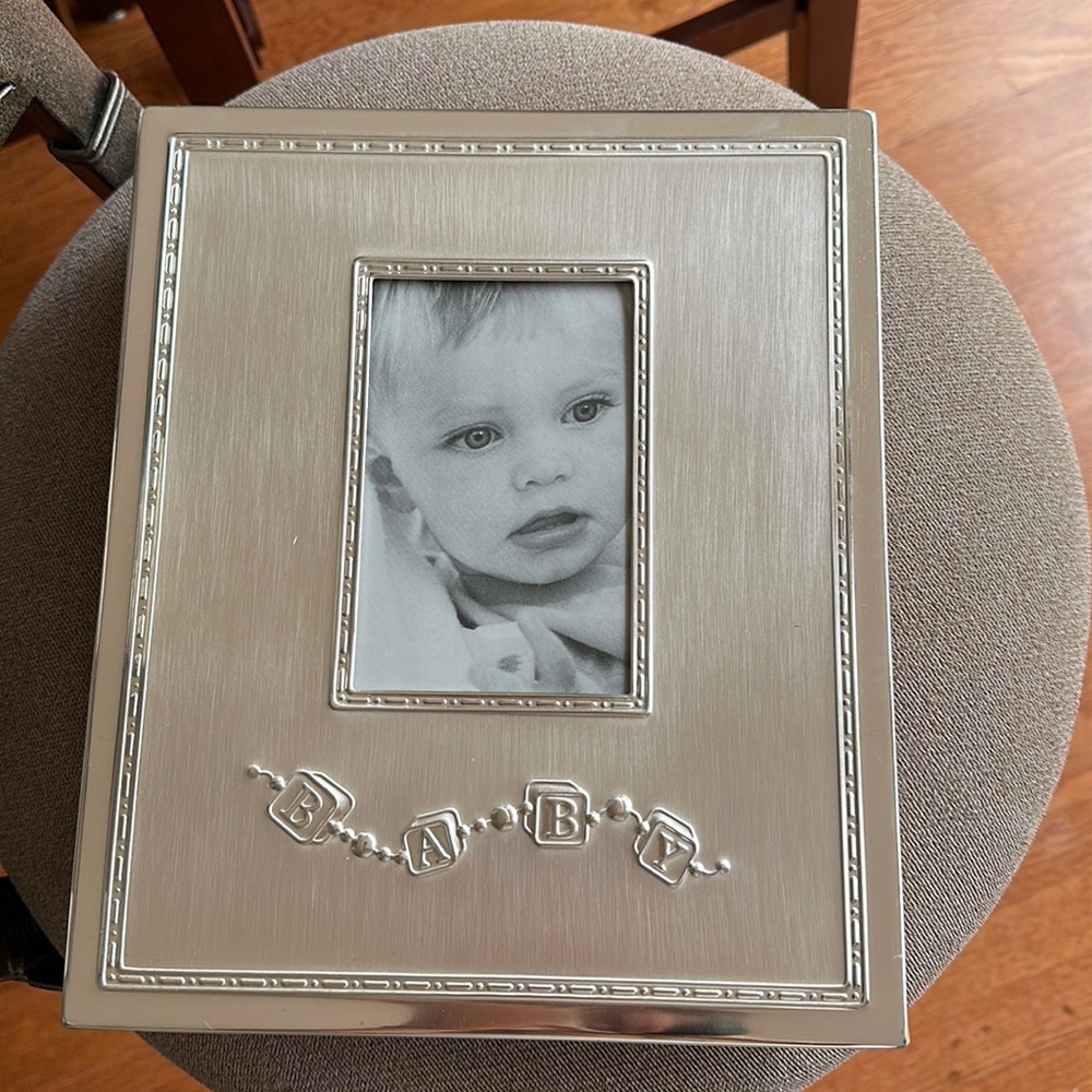 Silverplated and velvet Baby photo album 12 x 10